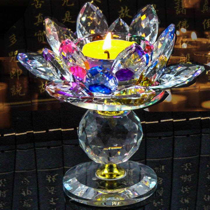 Crystal Lotus Flower Tealight Candle Holder Votive Activity Tealight