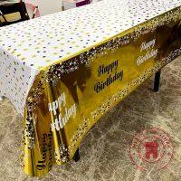 54×72inch Happy Birthday Decor Letter Printed Tablecloth Decoration Drawing Scene Layout Wedding Celebration Parti Table Suppl Banners Streamers Confe