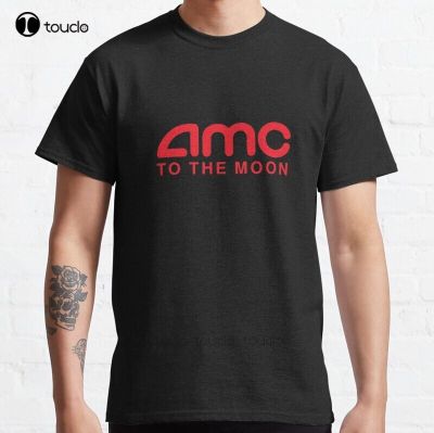 New Amc To The Moon Parody Stocks Investor Classic T-Shirt Cotton Men Tee Shirt White Mens Tshirt Custom Aldult Teen Unisex