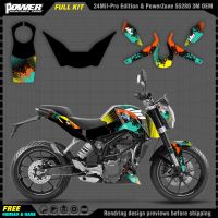 ✗☄✢ PowerZone Custom Team Graphics Backgrounds Decals 3M Stickers Kit For KTM DUKE125 200 390 2011-2016 motorcycle 005