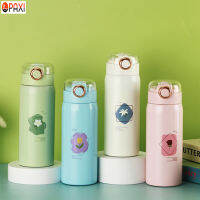 PAXI 420มล. ถ้วยใส่น้ำพกพากลางแจ้งปราศจาก BPA ขวดน้ำแบบหุ้มด้วยฉนวนพร้อมหลอดสำหรับเดินทางทำงานโรงเรียนสำนักงาน