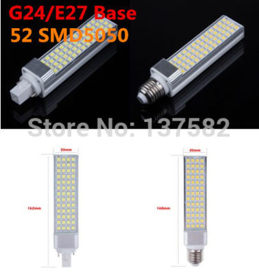 【♘COD Free Cas♘】 gaqiugua6 E27 G24โคมไฟ Led ปลั๊ก52 Smd5050 12W หลอดไฟ Led Light Ac85-265v อบอุ่นสีขาว/เย็นสีขาว180องศา G24โคมไฟส่องสว่าง Led