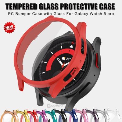 Tempered Glasses TPU Cover Case for Samsung Galaxy Watch 5 Pro 45mm Screen Cover Bumper Cases Accessories for Galaxy Watch 5 Pro