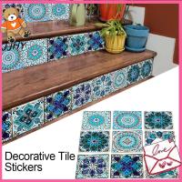 JJHY 10ชิ้น Backsplash โมร็อกโก Talavera กระเบื้องกันน้ำตกแต่งกระเบื้องสติกเกอร์ตกแต่งสไตล์แมนดาลาสติ๊กเกอร์ติดพื้นสติ๊กเกอร์ติดผนัง