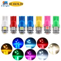 【CW】10Pcs DC 6V 6.3V Led Bulb Pinball Game Toy Car 555 W5W 5050 5 SMD 158 192 168 194 Lights White Blue Warm White Red Green Amber