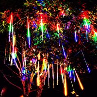 EU/US Plug 8 Tubes LED Meteor Shower String Lights Fairy Garden Decor Outdoor Wedding Street Garland Christmas Light Waterproof