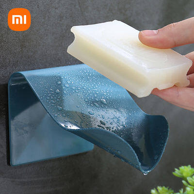 Xiaomi กล่องสบู่ท่อระบายน้ำที่วางสบู่กล่องห้องน้ำห้องอาบน้ำฝักบัวที่วางสบู่ฟองน้ำถาดเก็บสร้างสรรค์ดูดน้ำฟรีกล่องเก็บ