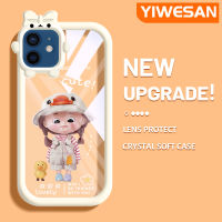 YIWESAN เคสสำหรับ iPhone 12 iPhone 12 Pro Max,หมวกน่ารักเคสโทรศัพท์โปร่งใสกันกระแทกหลากสีเด็กผู้หญิงเคสซิลิโคนนิ่มสุดสร้างสรรค์เคสป้องกันเลนส์กล้องถ่ายรูปลายสัตว์ประหลาดน้อย