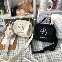 【Ready stock】 茶话会韩国INS日系原宿小清新帆布包古着感小包ulzzang少女斜挎包 【Girls’ Bags】