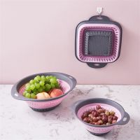 【CC】✙☽✢  Silicone Storage Basket Collapsible Colander Strainer Fruit Vegetable Drainer Draining Filter Organzier