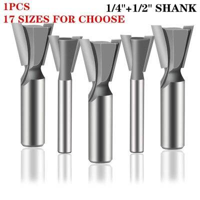 1pc 1 / 4Inch 1/2－Shank Dovetail Bits 2 ขลุ่ยเราเตอร์บิตสําหรับไม้ทังสเตน CNC แกะสลักเครื่องมือ Milling Cutter งานไม้ Bits