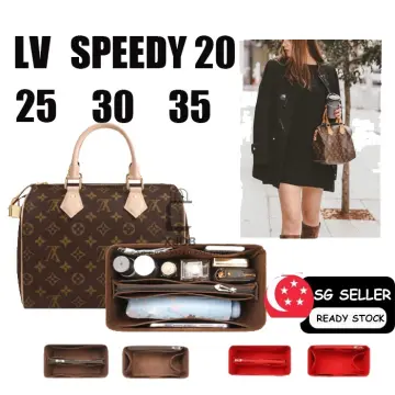 KEEPBLING Nylon Purse Organizer for LV Speedy 20 Bandouliere Inserts with a  Zipper Closer Waterproof Bag in Bag Shapers