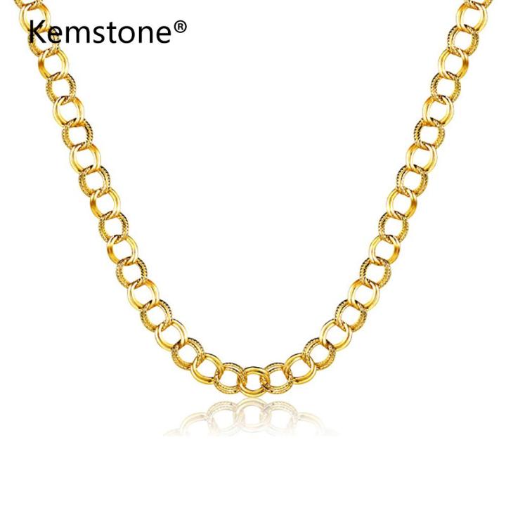 gold plated chain link necklace