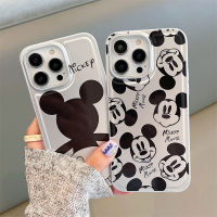 เคสโทรศัพท์มือถือเคลือบมิคกี้เมาส์ที่น่ารักการ์ตูนสำหรับ iPhone 14 Pro Max 13 Pro Max ฝาครอบด้านหลังซิลิโคนนิ่มสำหรับ iPhone 12 Pro Max 11