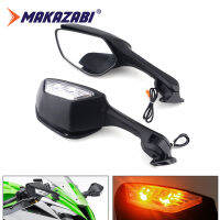 กระจกมองข้างมองหลังกระจกมองหลังรถจักรยานยนต์มีไฟสัญญาณเลี้ยว LED สำหรับ Kawasaki Ninja400 NINJA400 NINJA 400 2018-2022 ZX6R ZX636 ZX10R Ninja 1000 Z1000SX Ninja650R ER6F 2012-2022