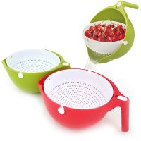 【CC】 Drain Basket Bowl Rice Washing Sink Strainer Noodles Vegetables Fruit Colander Coladores De Cocina