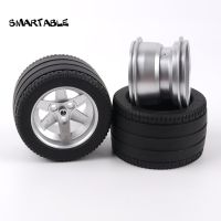 Smartable Technical 81.8x50mm Wheel +Tyre MOC Parts Building Block Toy For Car Educational Gift Compatible 32296+22969 4pcs/Lot Building Sets