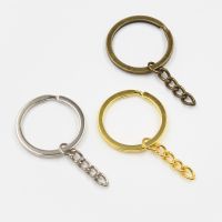 【CW】☌✵  10pcs  Chains With Split Rhodium Gold Color 30mm Round Keyrings Keychain Jewelry Making Wholesale