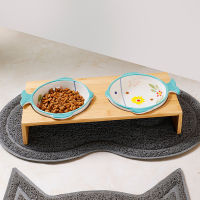 Cat Double Bowls Pet Eat and Drink Dish Bowl Dogs Food Feeder with Stand Cat Water Feeding Bowl Puppy Kitten Food Accessories