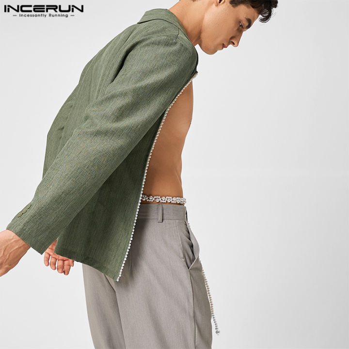 incerun-เสื้อแจ็คเก็ตแขนยาวบุรุษเปิดด้านหน้า-casual-cape-party-เสื้อแฟนซี-สไตล์ตะวันตก
