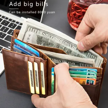 MVA Men Wallets Male Purse Genuine Leather Wallet with Coin Pocket