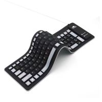 แป้นพิมพ์บลูทู ธ USB mute ultra-thin portable cable color silicone collapsible waterproof soft keyboard laptop desktop gm