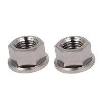 2Pcs M10 X 1.25มม. TC4กันลื่น Titanium Ti Flanged Nut สำหรับจักรยานรถจักรยานยนต์สกรูสกรู-Fastener