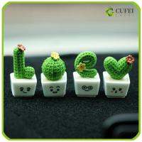 CUFEI 1/4pcs ตกแต่งรถ DIY งานฝีมือตกแต่ง ประติมากรรมขนาดเล็ก อุปกรณ์บ้านตุ๊กตา เครื่องประดับขนาดเล็ก ตุ๊กตาดอกไม้กระบองเพชร กระบองเพชรจิ๋ว ตุ๊กตาภูมิทัศน์ไมโคร