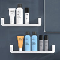 White Storage Rack Shelf Bathroom Kitchen Seasoning Debris Rack Shower Rack Shampoo Bath Shower Rack Wall-Mounted Self-Adhesive