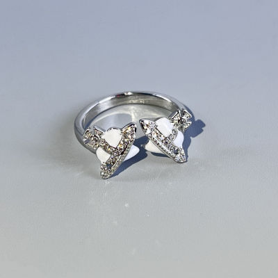 [COD] West Empress dowager 2022 แหวนเพชรเต็มรูปแบบใหม่ Double Planet แหวนเพชรกระพริบแหวน World Trade Ring แหวนหาง Saturn Diamond