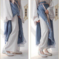 Hanfu กางเกงชั้นในยาวพร้อมกางเกงกี่เพ้าหน้าม้ากางเกงยาวป้องกันการลื่นป้องกันไฟฟ้าสถิตย์ด้านใน