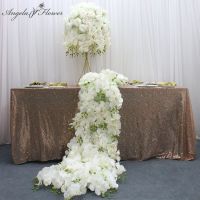 [ดอกไม้ประดิษฐ์ร้อน688] Orquídea De Tacto Real Personalizada De Lujo Arreglo De Fila Bola De เทียม Flores Decoración Fondo De Boda Accesorios De Fiesta Camino De Mesa De Flores