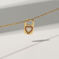 Poppy heart necklace