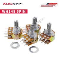 5pcs B1K B2K B5K B10K B20K B50K B100K B500K B1M 6Pin Shaft WH148 Potentiometer 1K 2K 5K 10K 20K 50K 100K 500K 1M