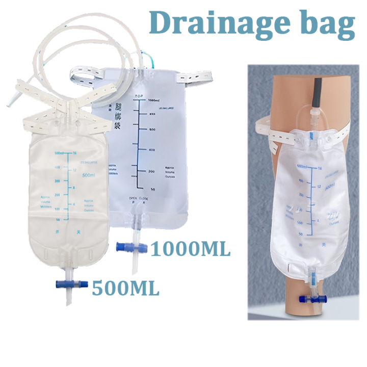 1000ml & 500ml Leg-Tie Catheter Urine Collection Bag// anti-reflux ...