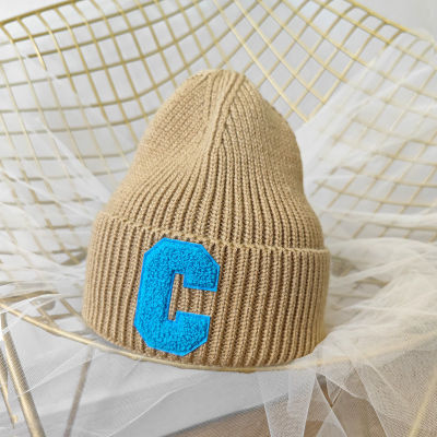 Cute Letter C Bonnets for Women Knitting Beanies Hat Designer Winter Fall Kpop Hat 16 colors