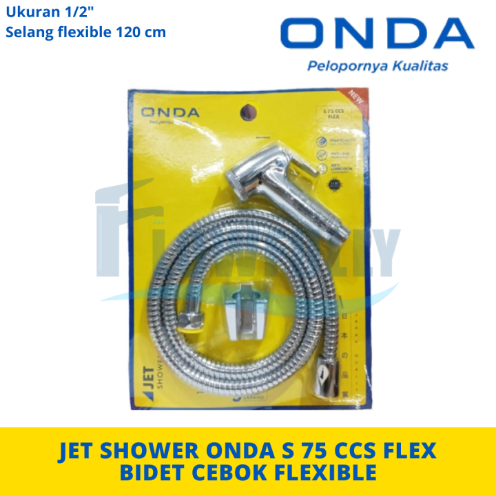 JET SHOWER S 75 CCS FLEX ONDA FLEXIBLE CHROME FLEKSIBEL BIDET CEBOK WC TOILET SHOWER SEMPROTAN
