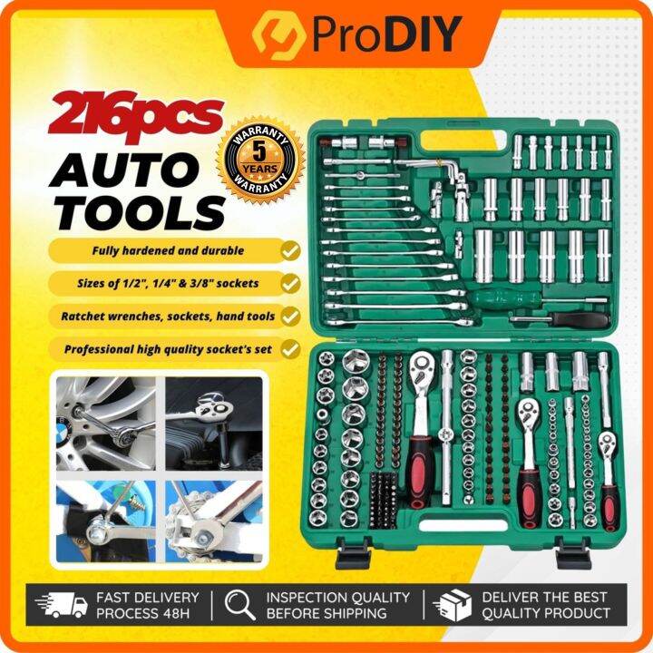 thumbnail image 2 of 151-Piece Professional Tool Set - 1/2", 3/8", & 1/4" Drive Sockets, Ratchets, Wrenches For Car & Bike Repair 2 of 12