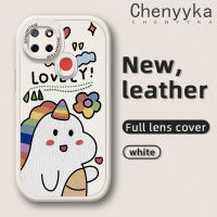 เคส Chenyyyka สำหรับ Realme C12 C25s C25 Narzo 20 Narzo 30A Narzo 50A การ์ตูนหลากสีน่ารักยูนิคอร์นโชคดีคุณภาพสูงและทนทานเคสโทรศัพท์หนังนิ่มเคสป้องกันกล้องคลุมทั้งหมดเคสป้องกันการกระแทกขอบสีอ่อน