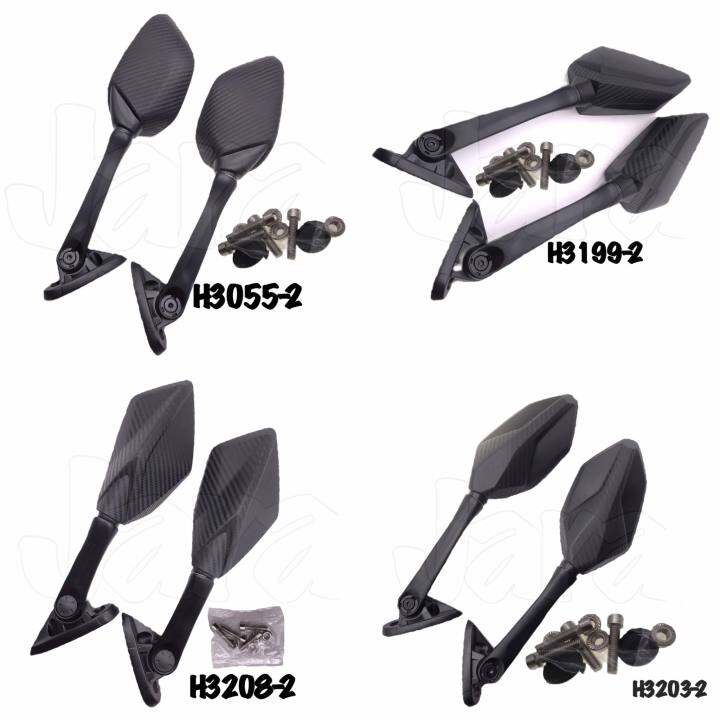 YAMAHA R25 NMAX CARBON BLACK CLEAR SIDE MIRROR LONG STEM MOTORCYCLE