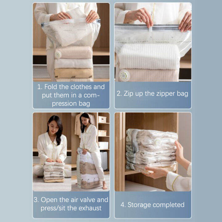 [Civilian] No Need Pump Vacuum Bags Large Plastic Storage Bags for