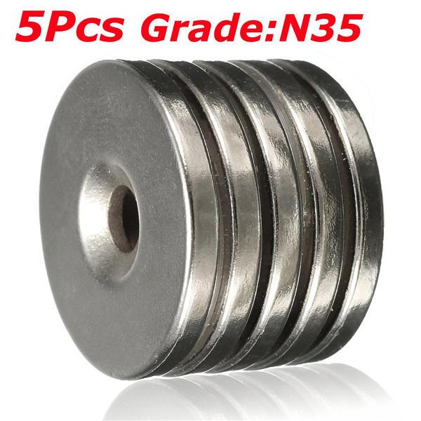 5Pcs Strong Neodymium Magnets Disc Rare Earth Fridge Magnet 20x3mm Hole 5mm N35A 