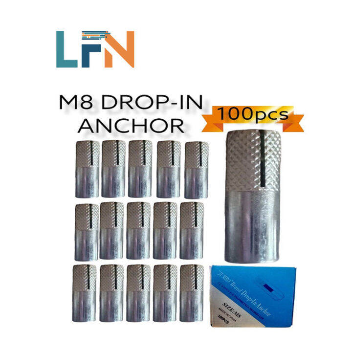 Anchor Grip M8" 100pcs Zinc Plated , DropIn Anchor, Anchor Grip