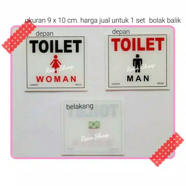 Sign Board Sign Label Papan Petunjuk Peringatan Bahan Acrylic Akrilik Toilet Pria Dan Toilet