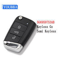 YOUBBA Keyless-Go Semi-Smart Car Key 434MHz MQB ID48 Forfor Volkswagen Golf VII MK7, Octavia A7 2017 P N:5G0959753BC Aa