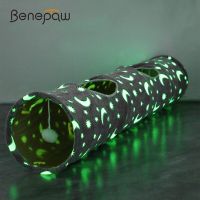 Benepaw Moon Star Pet Cat Toys Durable Plush Ball Self-Luminous Collapsible Cat Tunnel For Small Animals Rabbits Kittens Puppy Toys