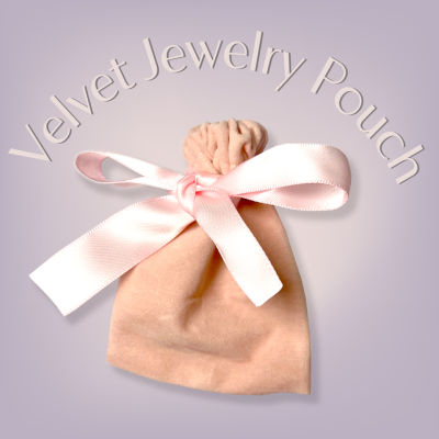 aesdothete- Velvet Jewelry Pouch ถุงใส่เครื่องประดับ ถุงผ้ากำมะหยี่หูรูด สีชมพู (8x10 cm)