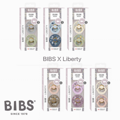 Bibs x Liberty รุ่นใหม่✨จุกหลอกยางพารา จาก เดนมาร์ก สำหรับเด็กติดเต้า แพ็คคู่ BPA free