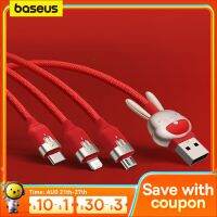 Baseus 3 In 1เคเบิลไมโคร USB Type-C ที่ชาร์จความเร็วสูง Micro USB Type-C สายสำหรับข้อมูล14 13เหมาะสำหรับ Samsung Xiaomi ที่เหมาะกับ Huawei