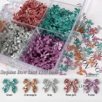 Hot sale 30pcs Resin Sequins Bow Knot Glitter AB Nail Art Decorations Charm DIY Polish Manicure Nails Art Accessories